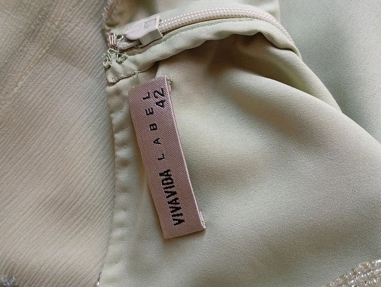 Vestido slip dress vintage em chiffon com forro , bordado com lantejoulas e miçangas - Foto 4