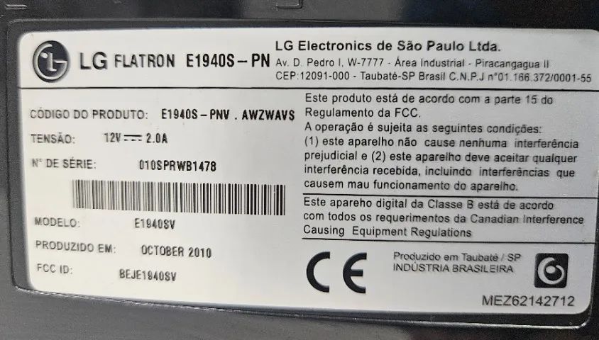 Monitor LCD 18,5" Modelo E1940S - LG - Foto 4