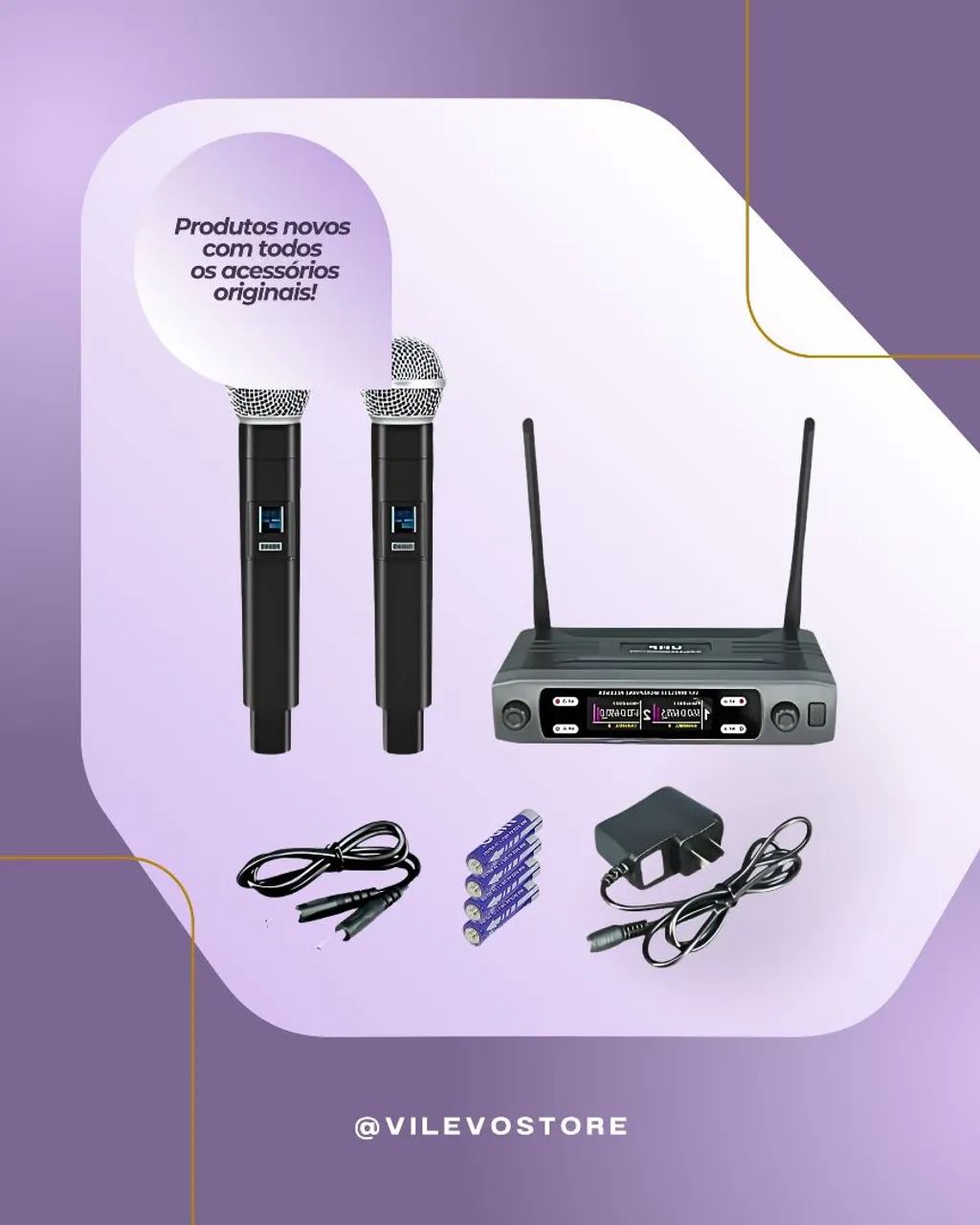 Sistema de Microfone Sem Fio da Marca LLD K-08A Kit 2 Microfones 1 Receptor - Foto 3