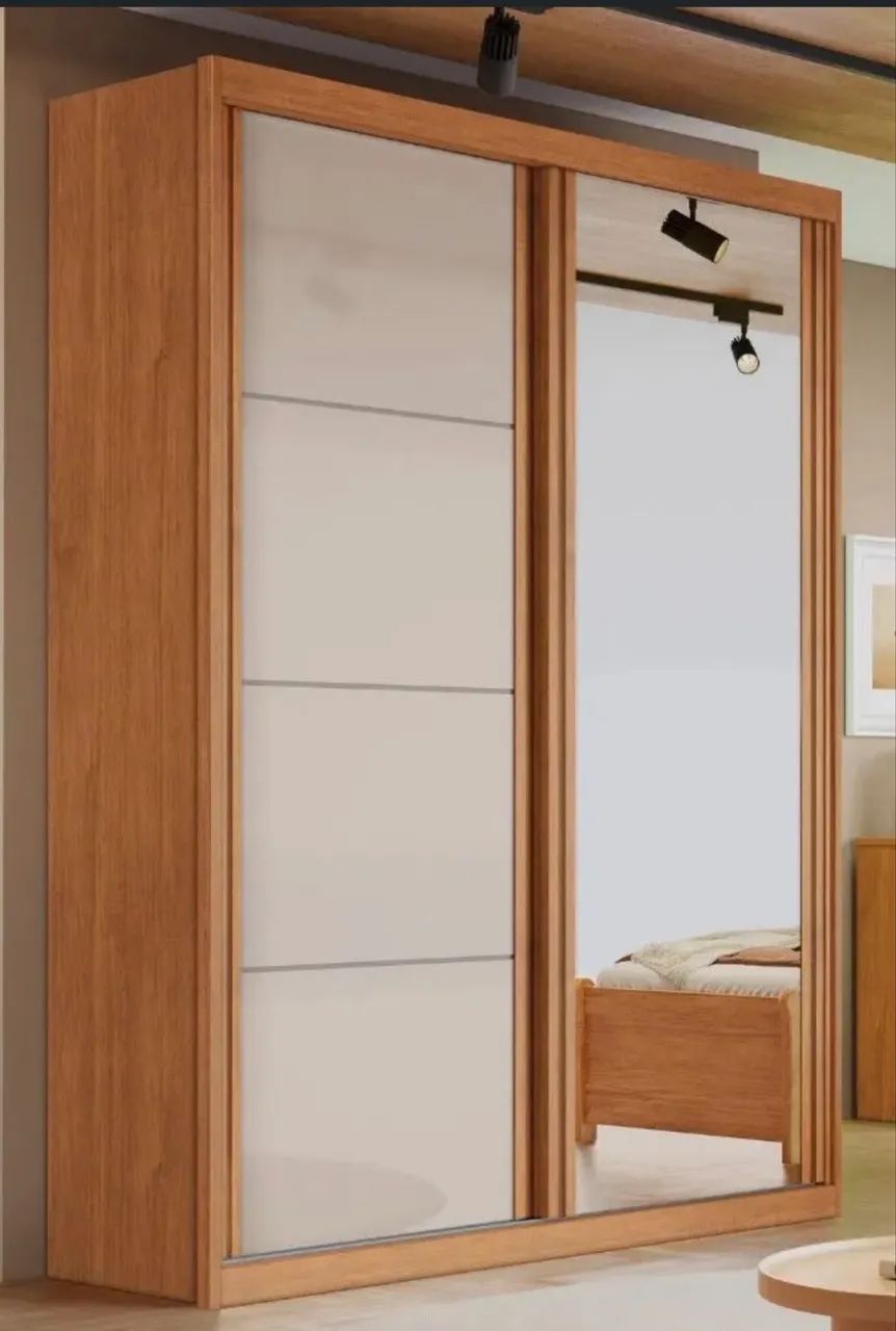 Guarda Roupa Solteiro 100% Mdf Com Espelho  - Foto 2