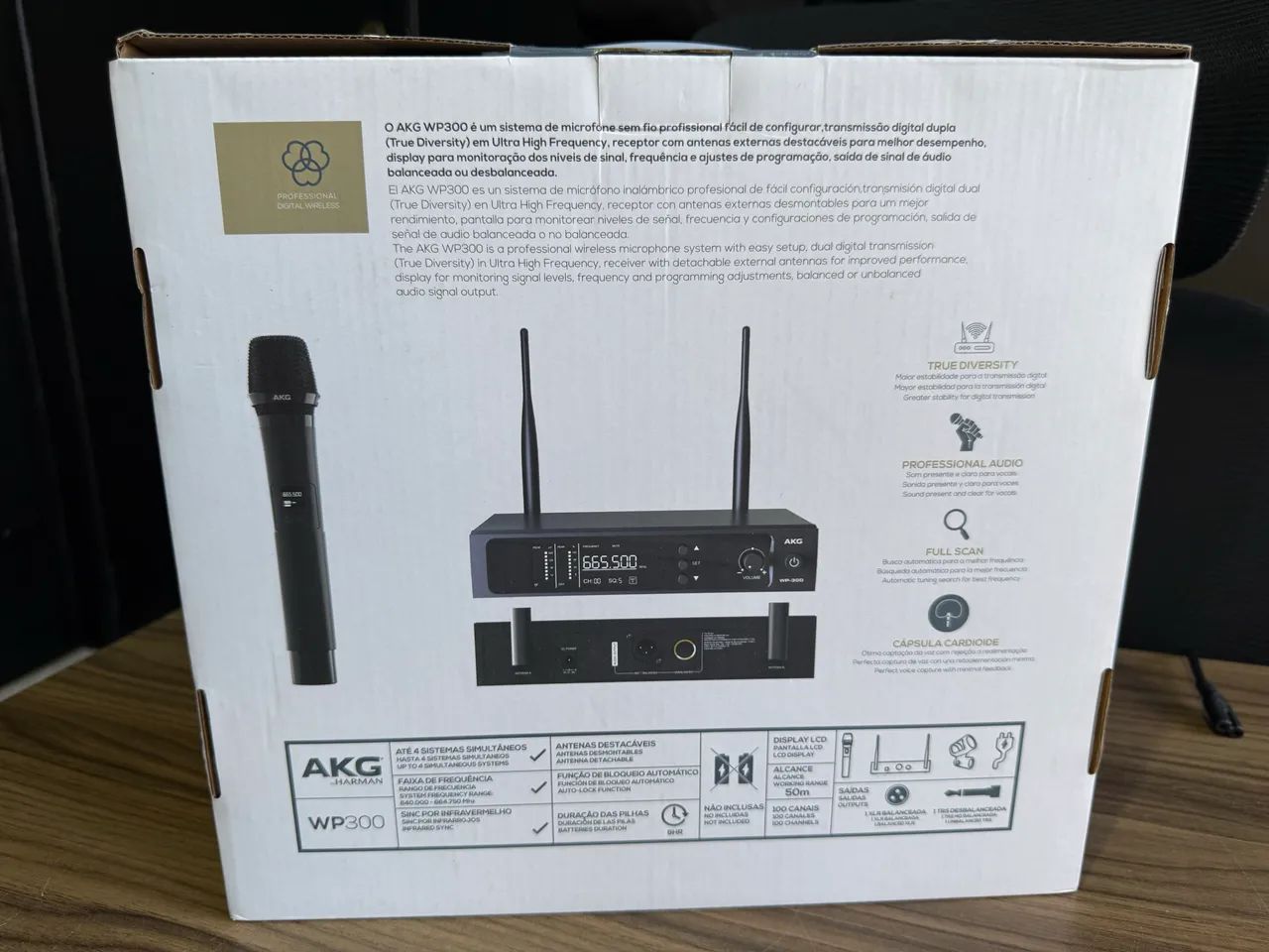 Microfone Sem Fio AKG WMS300 + Bastão LX - Completo (Excelente Estado) - Foto 3