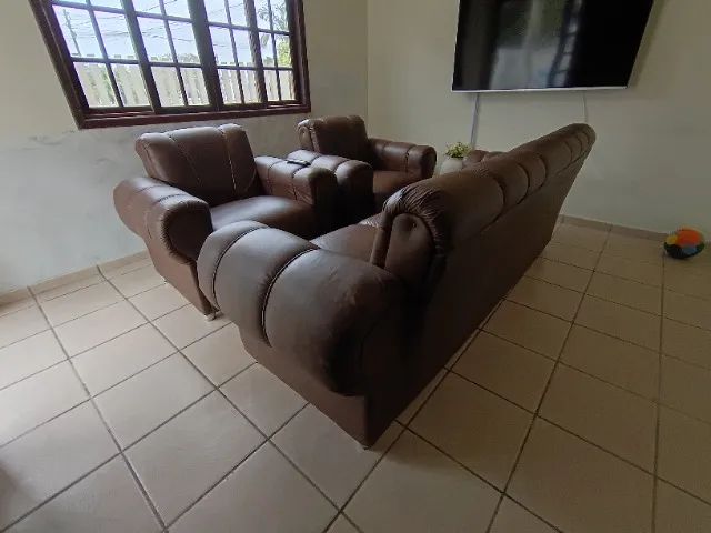 Conjunto sofá 3 peças 