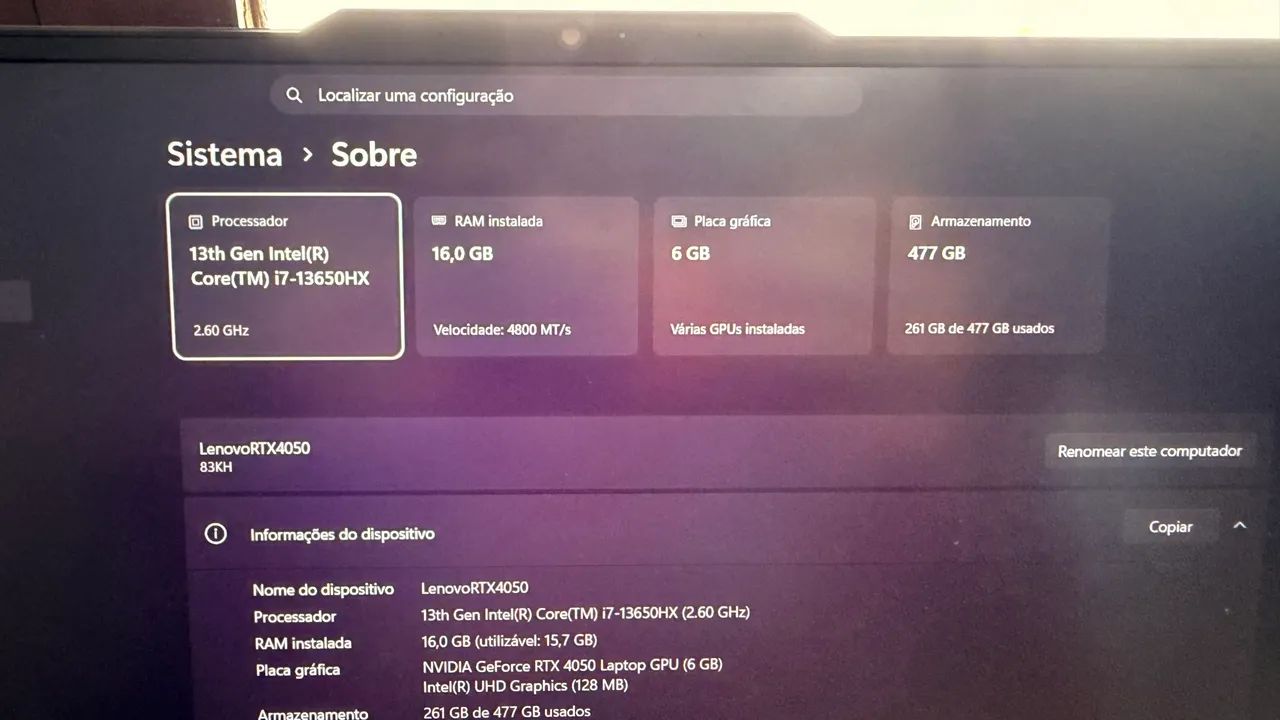 Kit Setup Gamer: Notebook Lenovo + Cadeira + Periféricos - Foto 2