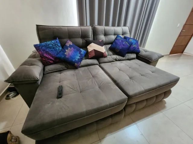 Sofá Retrátil/reclinável 2,50m Suede - Foto 2