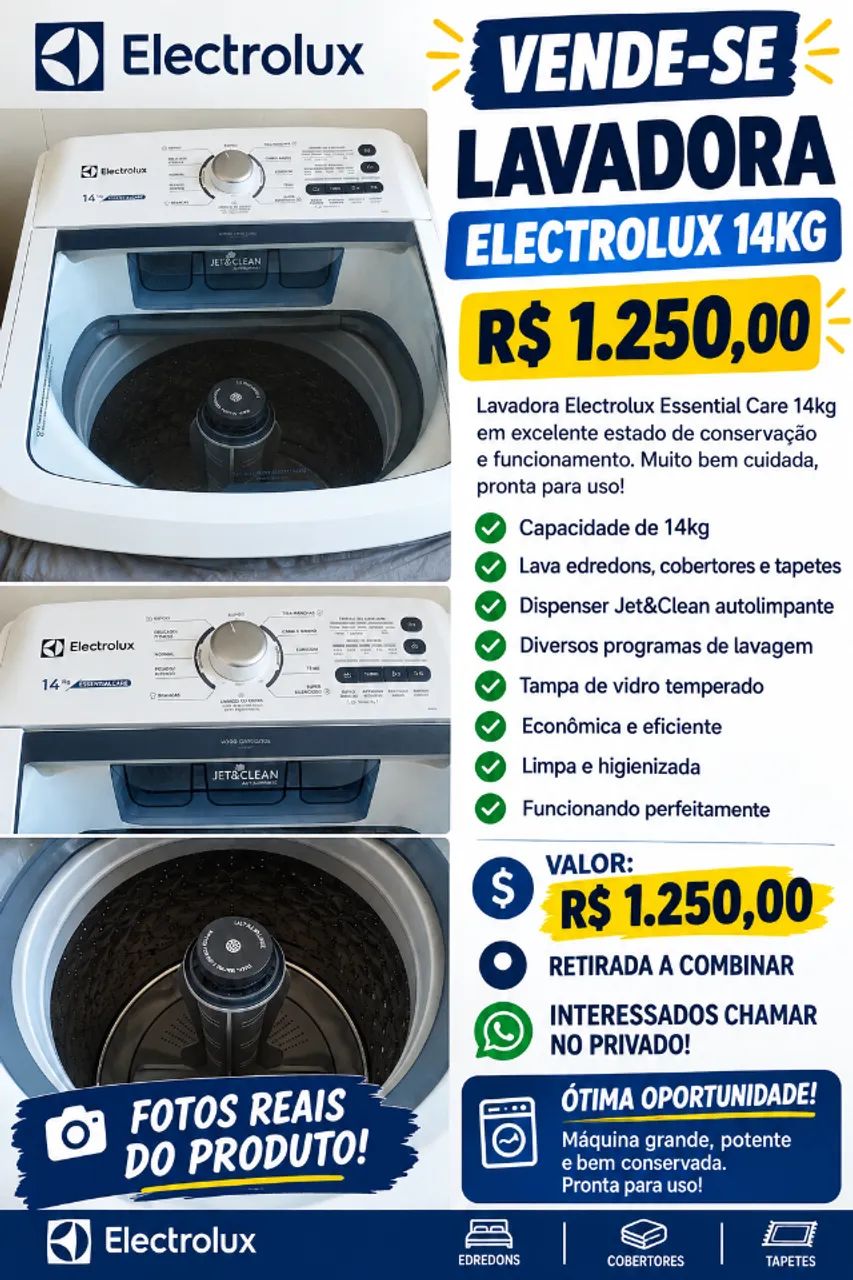 Lava Roupas Eletrolux 14 KG