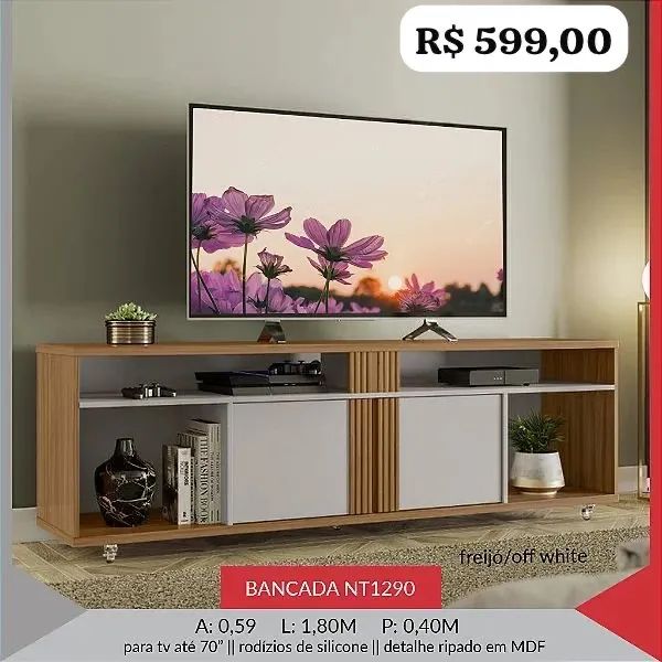 Rack Bancada com Rodinhas - Promoção 