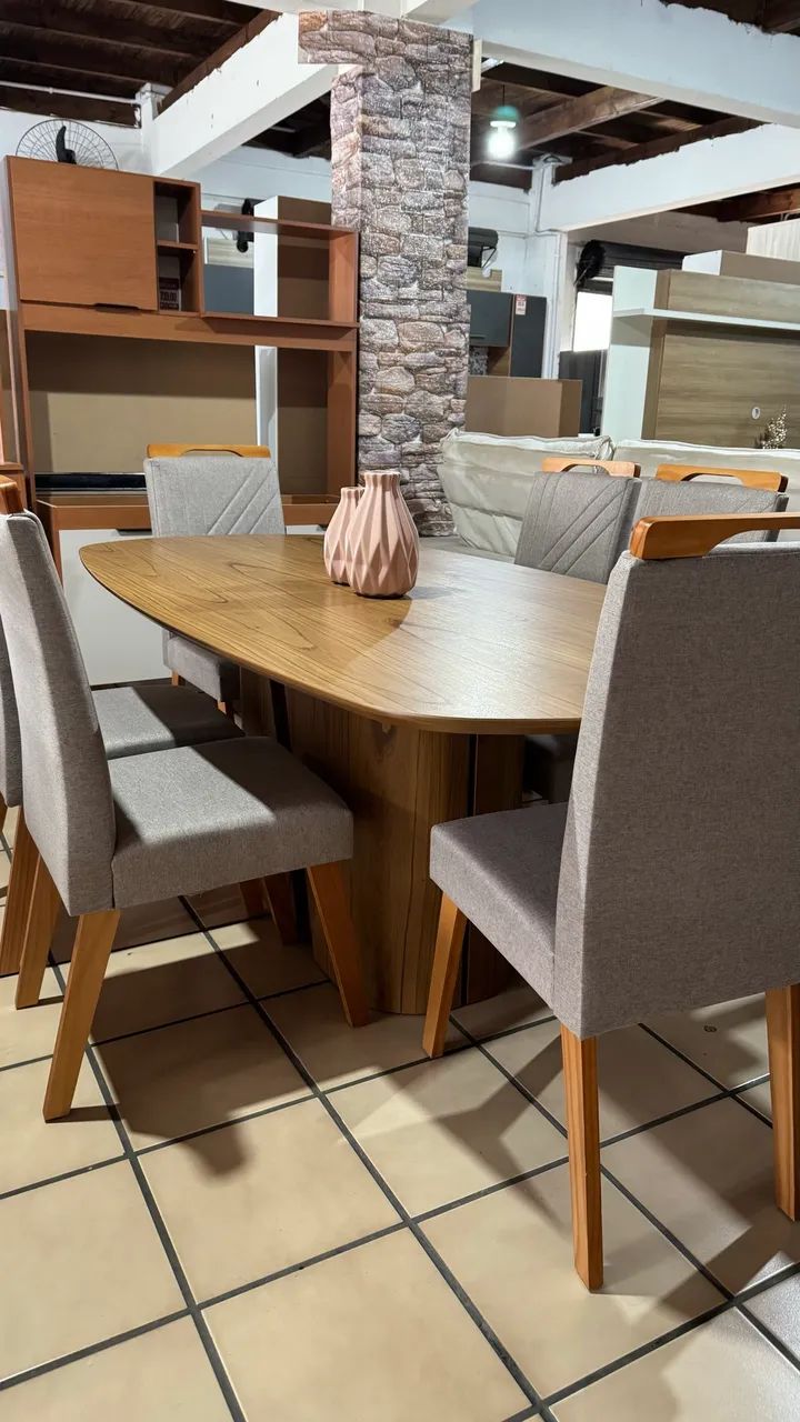 Mesa orgânica com 6 cadeiras NOVA  - Foto 4