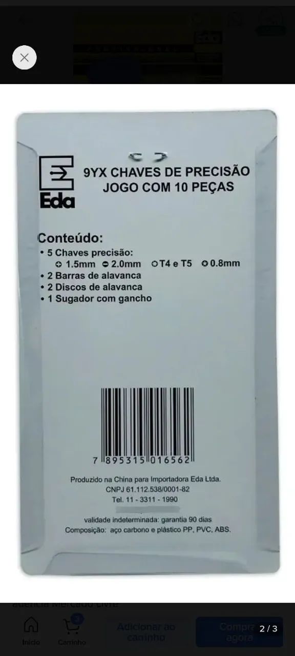 Kit ferramentas de eletrônicos 10 peças chaves TORX - Foto 2