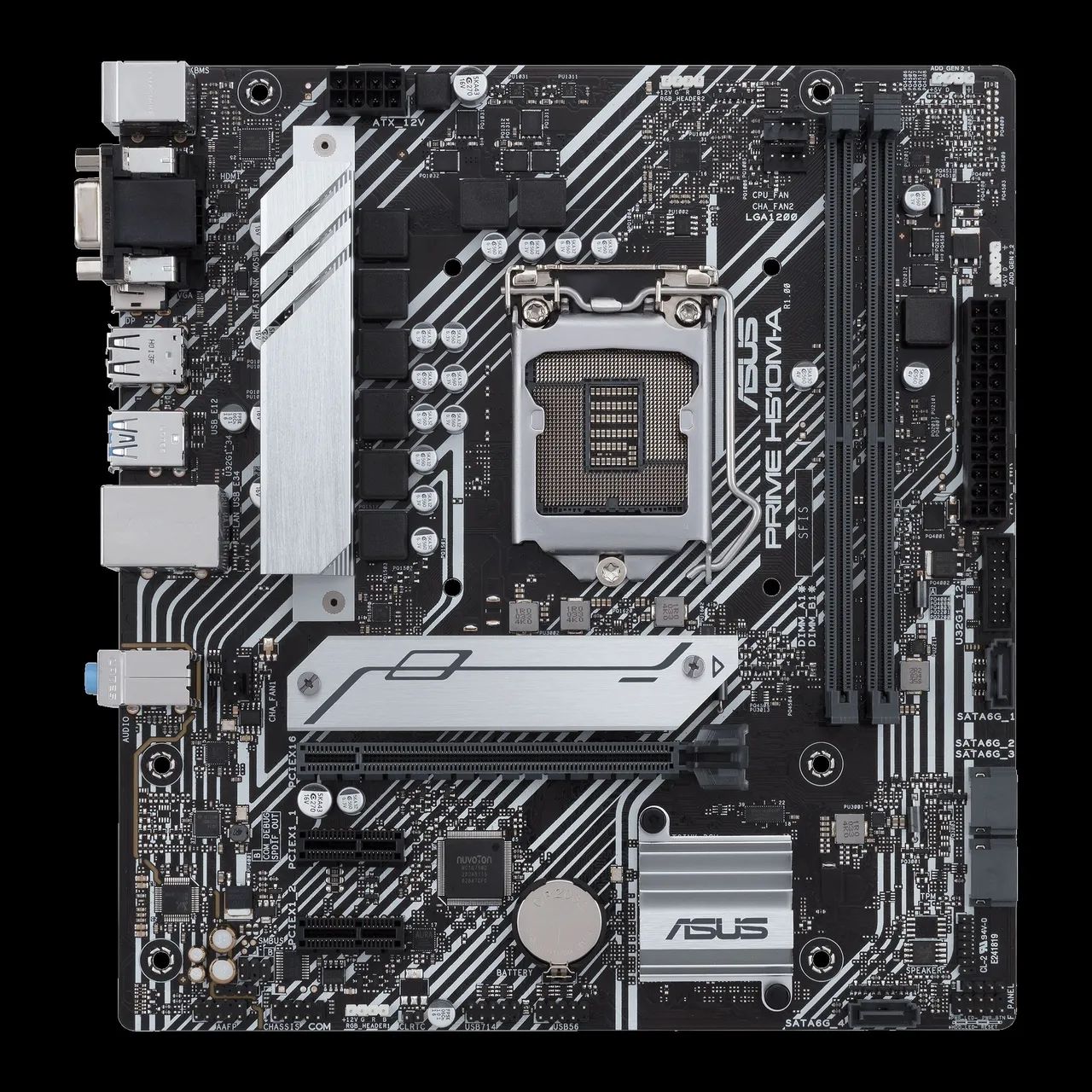Placa Asus prime h510m com detalhes 