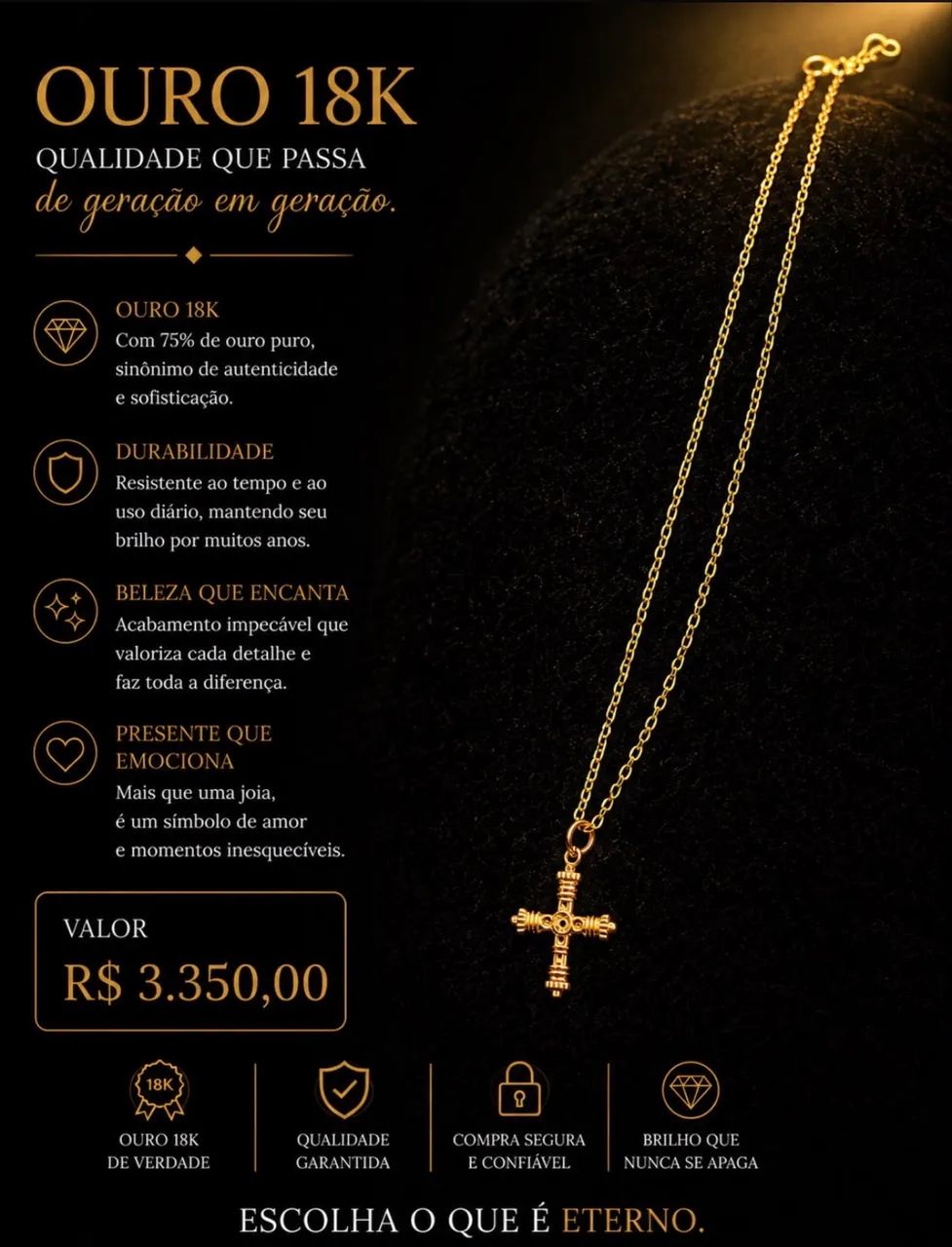 Cordão de ouro 18k - Foto 2
