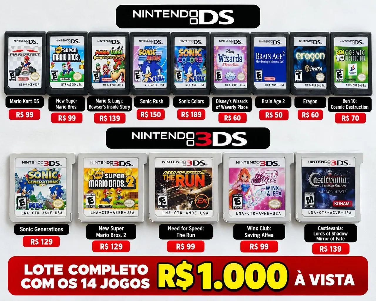 Jogos Nintendo DS e Nintendo 3DS - ORIGINAIS - Jogos de Vídeo Game