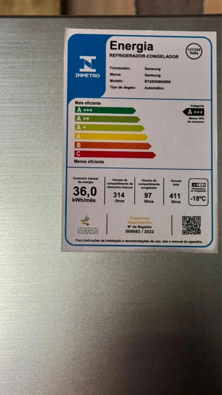 Geladeira Samsung RT42- 411 Litros- bivolt - Foto 5