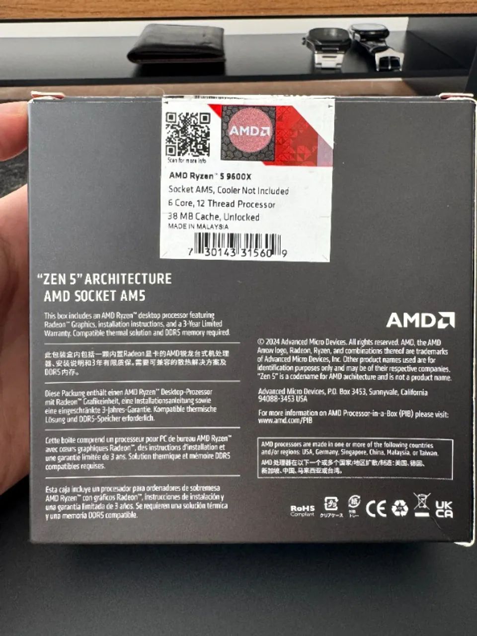 Ryzen 5 9600x com caixa - Foto 3
