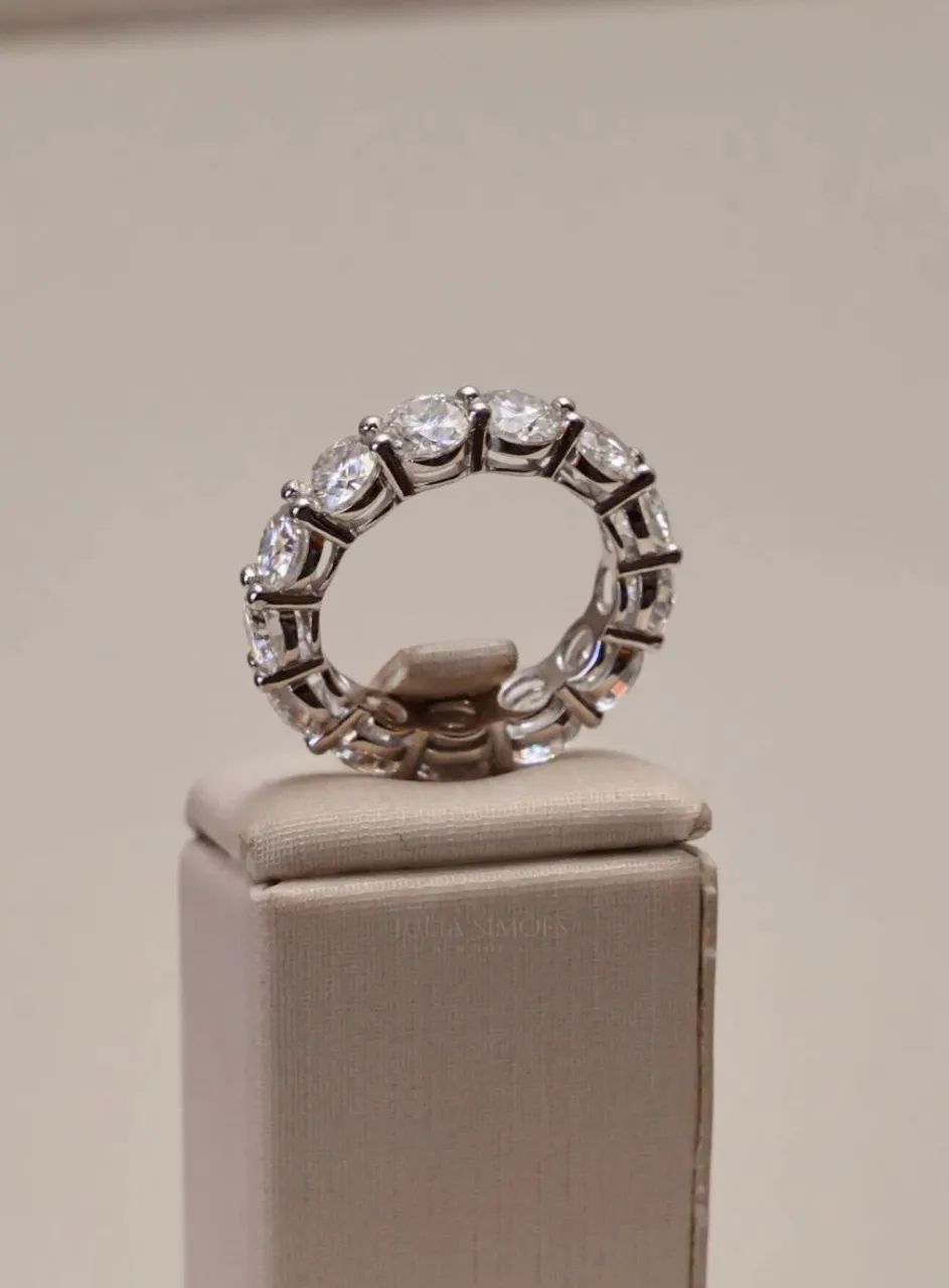 Aliança Inteira de Moissanite 0,5CT (5mm) Prata925