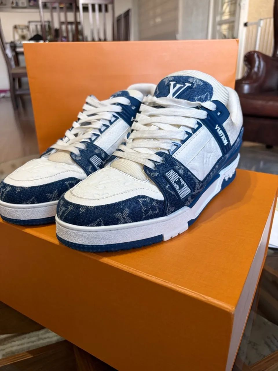 Louis Vuitton LV Trainer Monogram Denim - Calçados - Xaxim