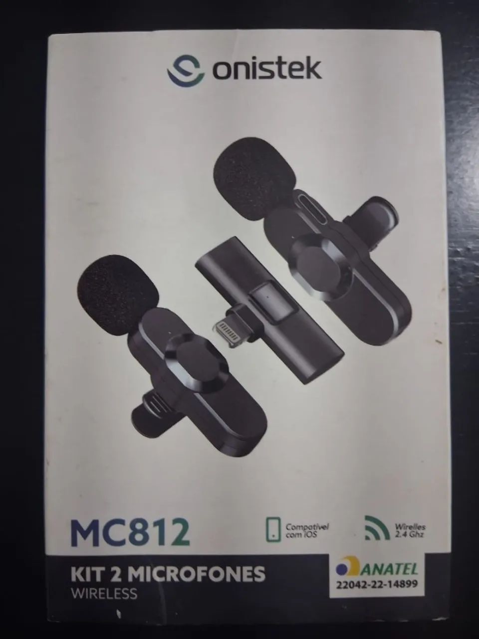 MICROFONE DE LAPELA DUPLO SEM FIO ONISTEK MC812 - PARA IPHONE LIGHTNING