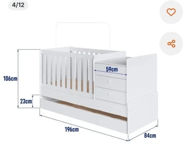 Berço - Cama Multifuncional 3 em 1 - Foto 3
