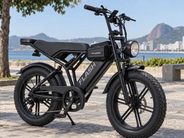 Bicicleta Elétrica Flash R02 1000W com Garupa + APP - Foto 5