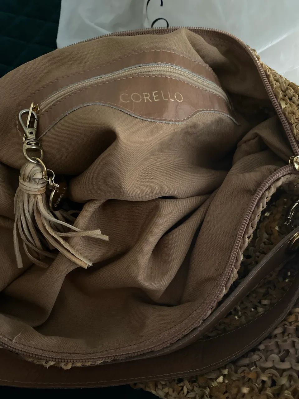 Bolsa hobo tricô couro Corello - Foto 5