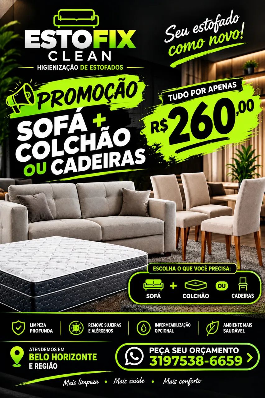 SOFÁ + COLCHÃO OU CADEIRAS 
