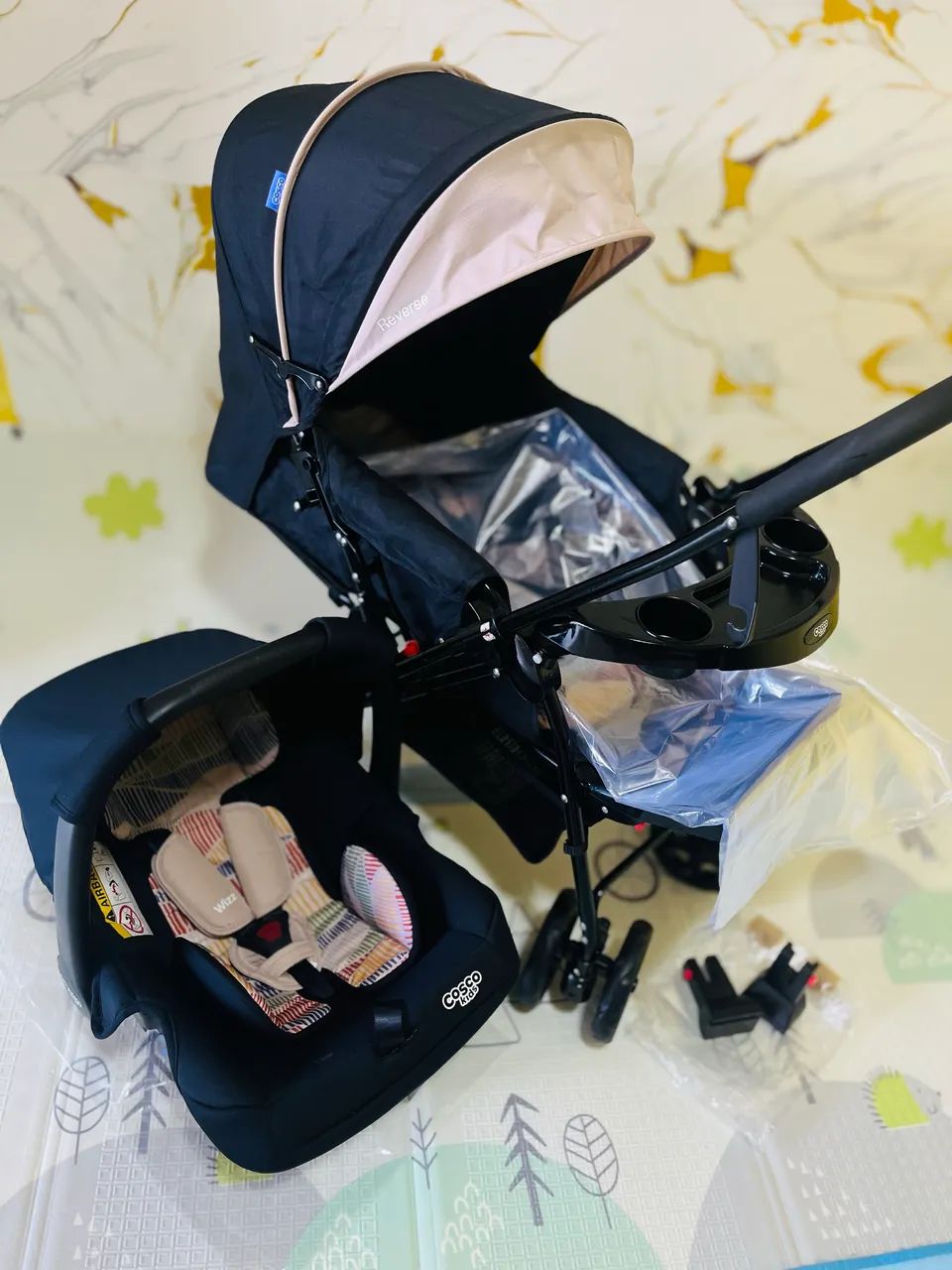 Carrinho de bebê, bebê conforto e adaptadores COSCO Waves, promoção  - Foto 6