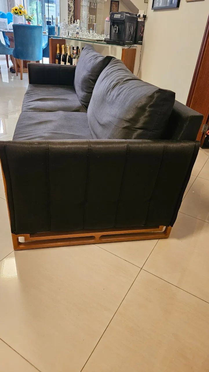 Sofá 2,40m em Suede Preto - Foto 4