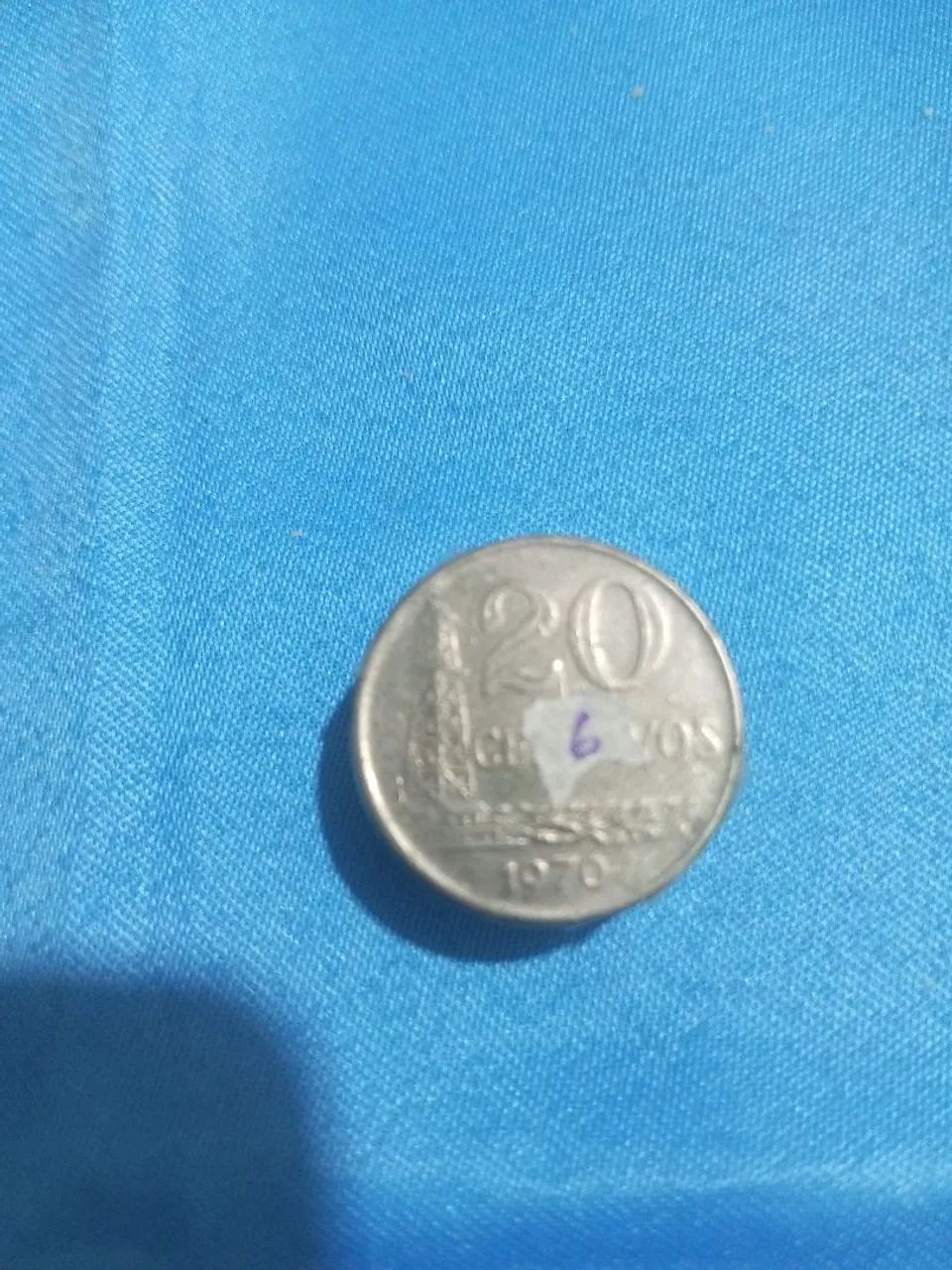 6 moedas antigas 20 centavos do ano de 1970, 77 e 78. - Foto 4