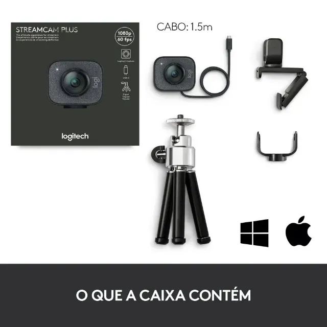 Webcam Logitech StreamCam Full HD (PRODUTO NOVO) - Foto 4