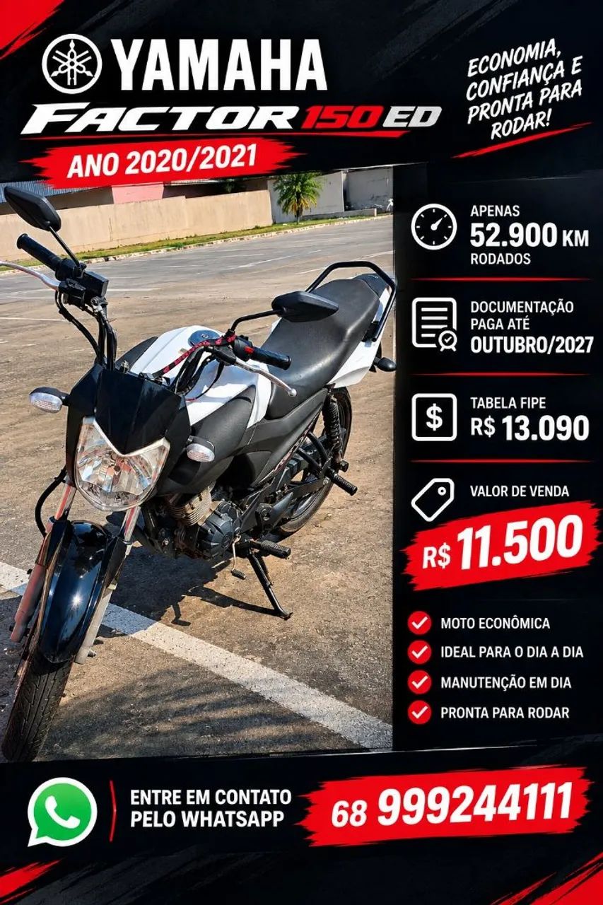  Yamaha Factor 150 ED ano 20/21