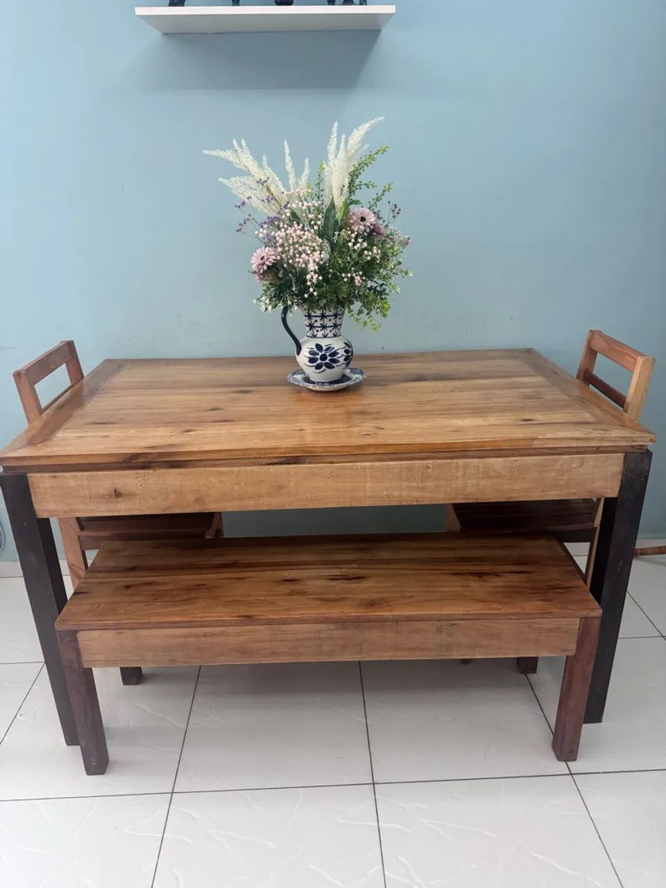 Mesa retangular de madeira 1,41 - Foto 2