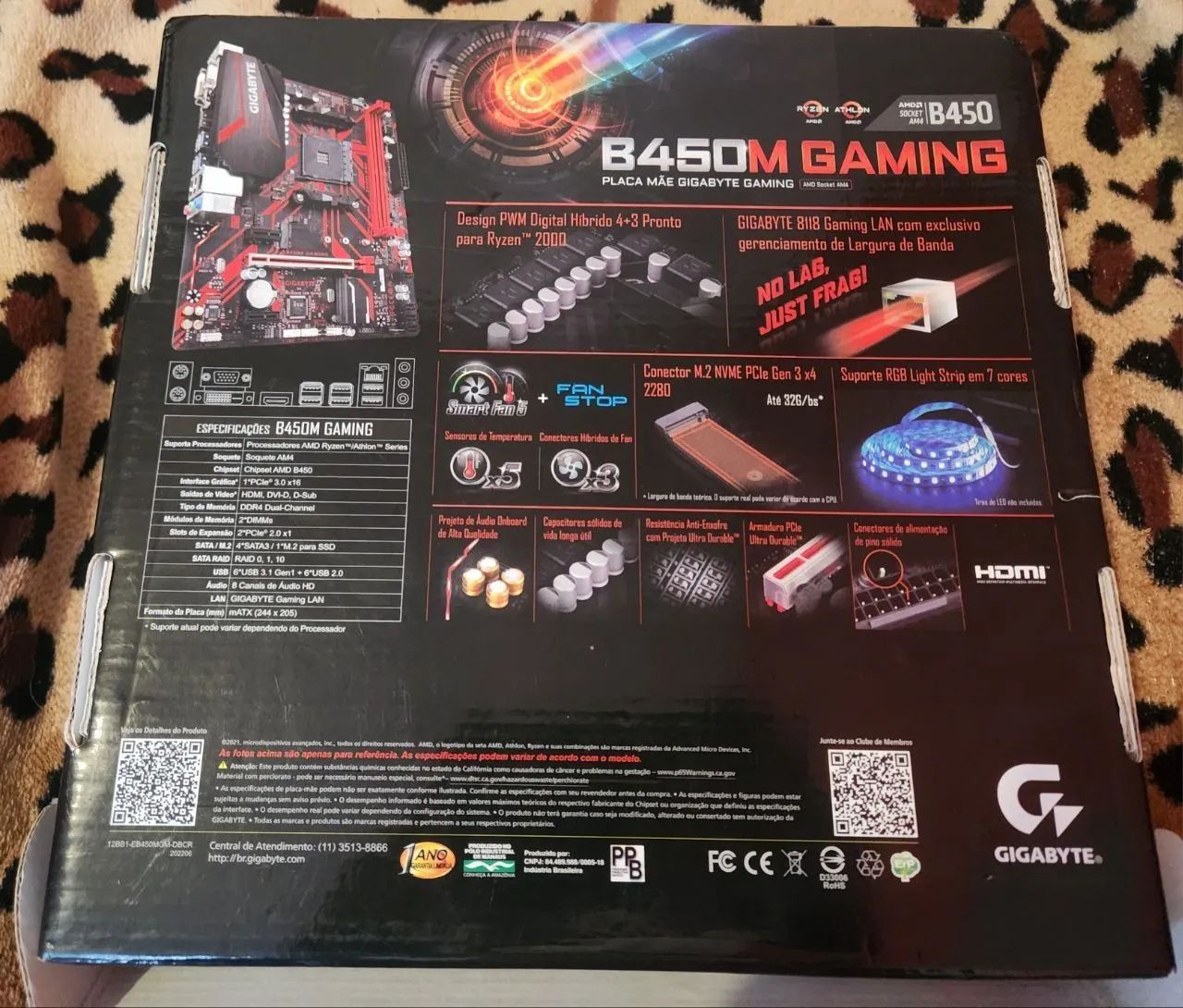  Placa mãe B450M Gaming Gigabyte AM4.Semi nova funcionando 100% , R$300,00. - Foto 2