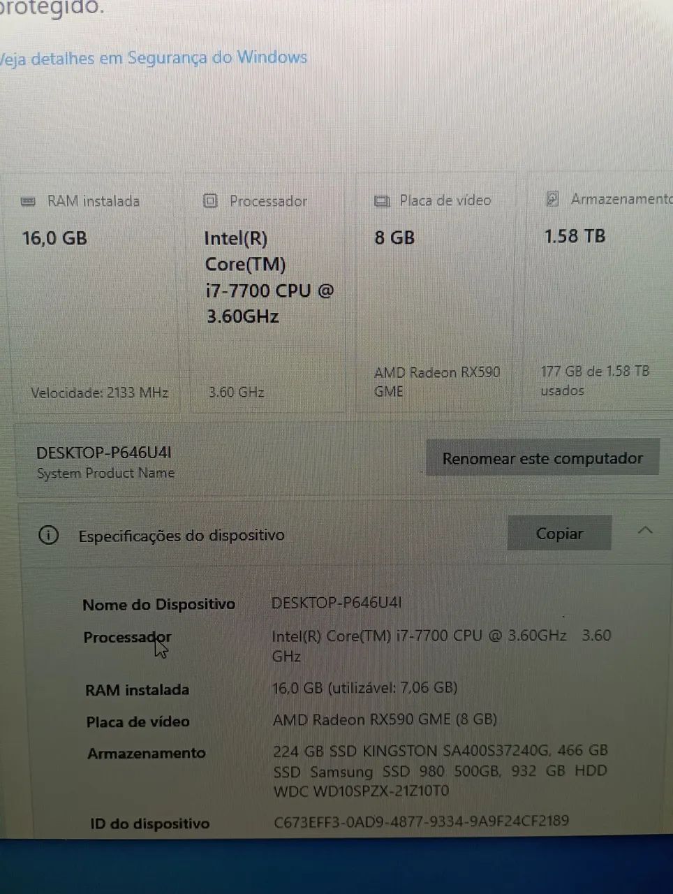 PC SETUP GAMER I7 7a Gen 16GB Ram 8Gb Video - Foto 4