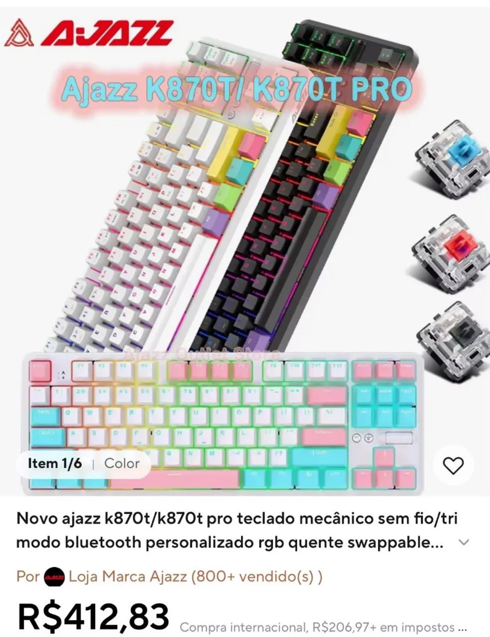 Teclado Ajazz K870T - Foto 2