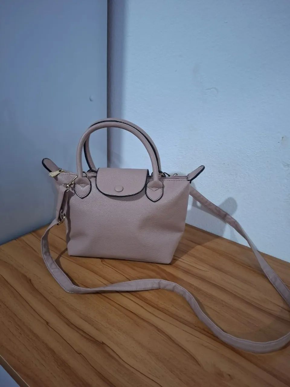 Bolsa Transversal em Tom Rosé
