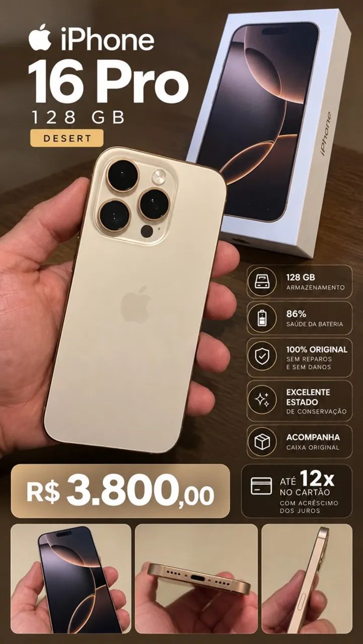 iPhone 16 Pro 128GB Desert - Foto 3