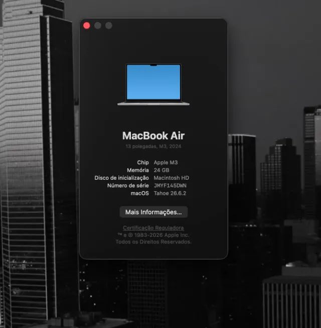 MacBook Air M3 13? | 24GB RAM | 512GB SSD | Completo - Notebooks