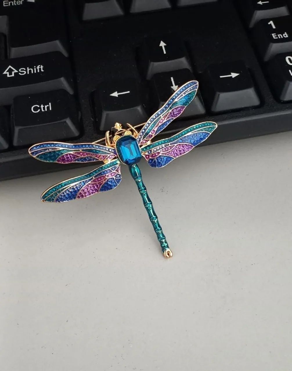 Broche de Libélula Azul Elegante (novo) - Foto 3