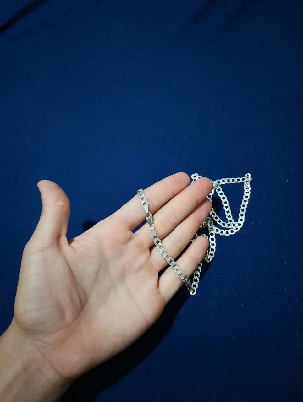 Corrente de prata 5mm 70cm (Pra vender rápido)
