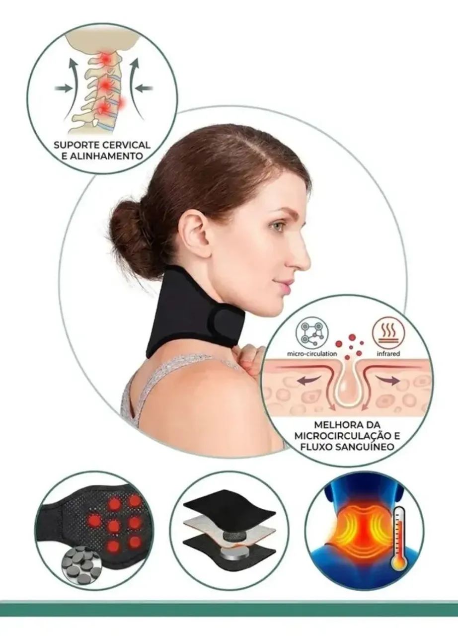 Faixa Cervical Magnética com Turmalina