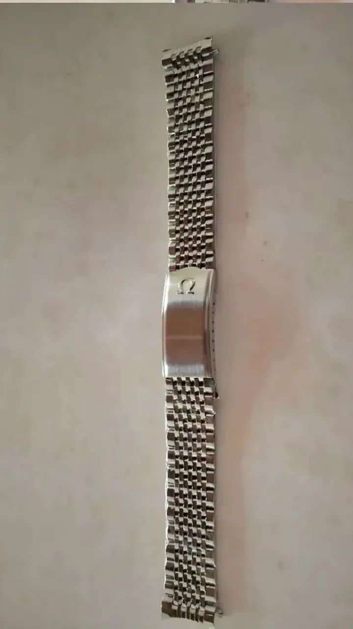 Pulseira Omega Aço 18mm padrão grão de arroz rice  - Foto 5