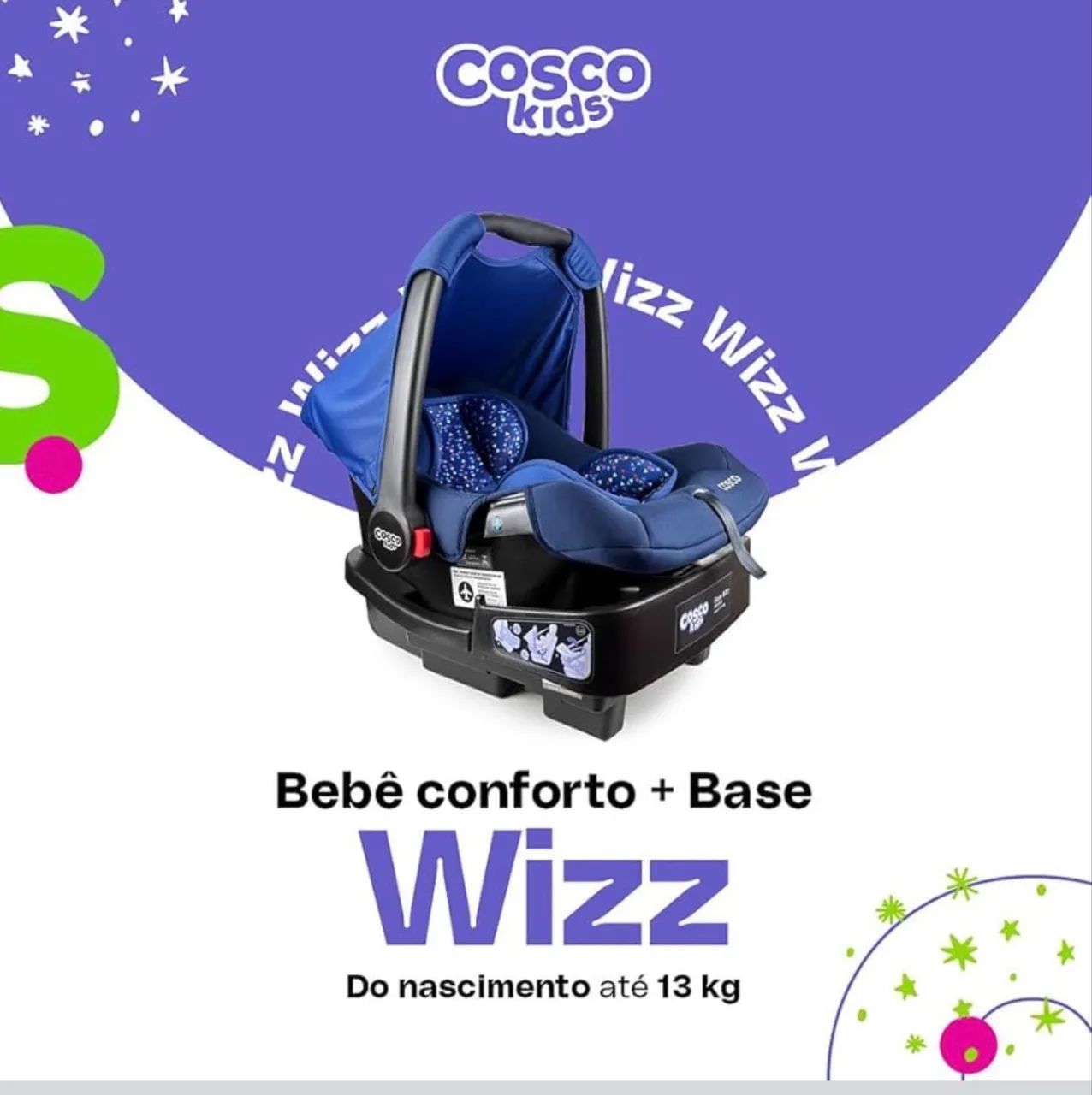 Novo- Bebê Conforto Cosco Kids, Wizz com base, Azul  - Foto 2
