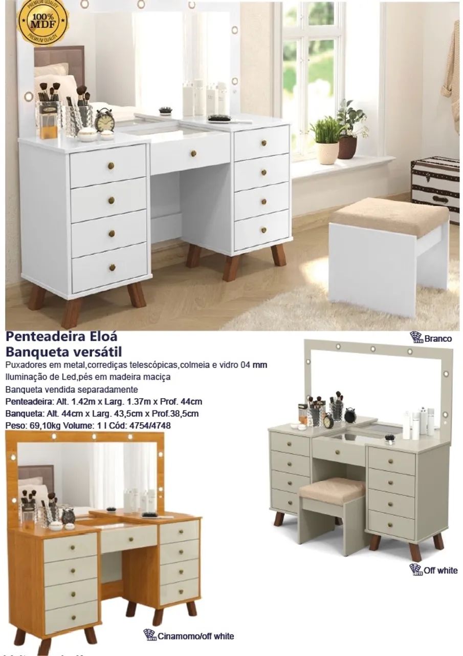 Penteadeira Eloa com banqueta - Promoção  - Foto 2