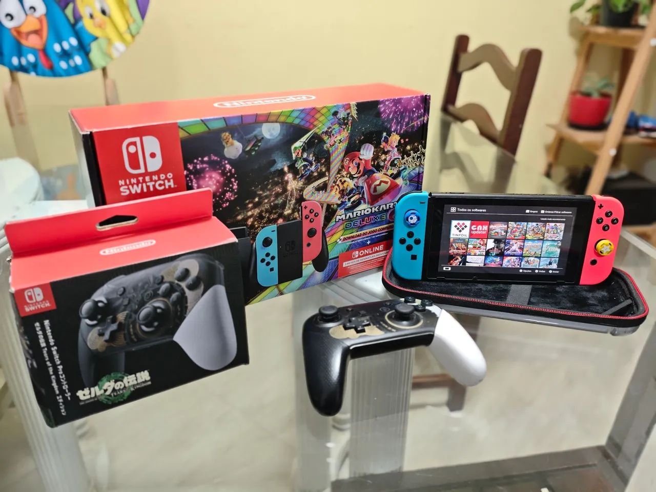 Nintendo Switch desbloqueado + 512GB + Controle - Consoles de