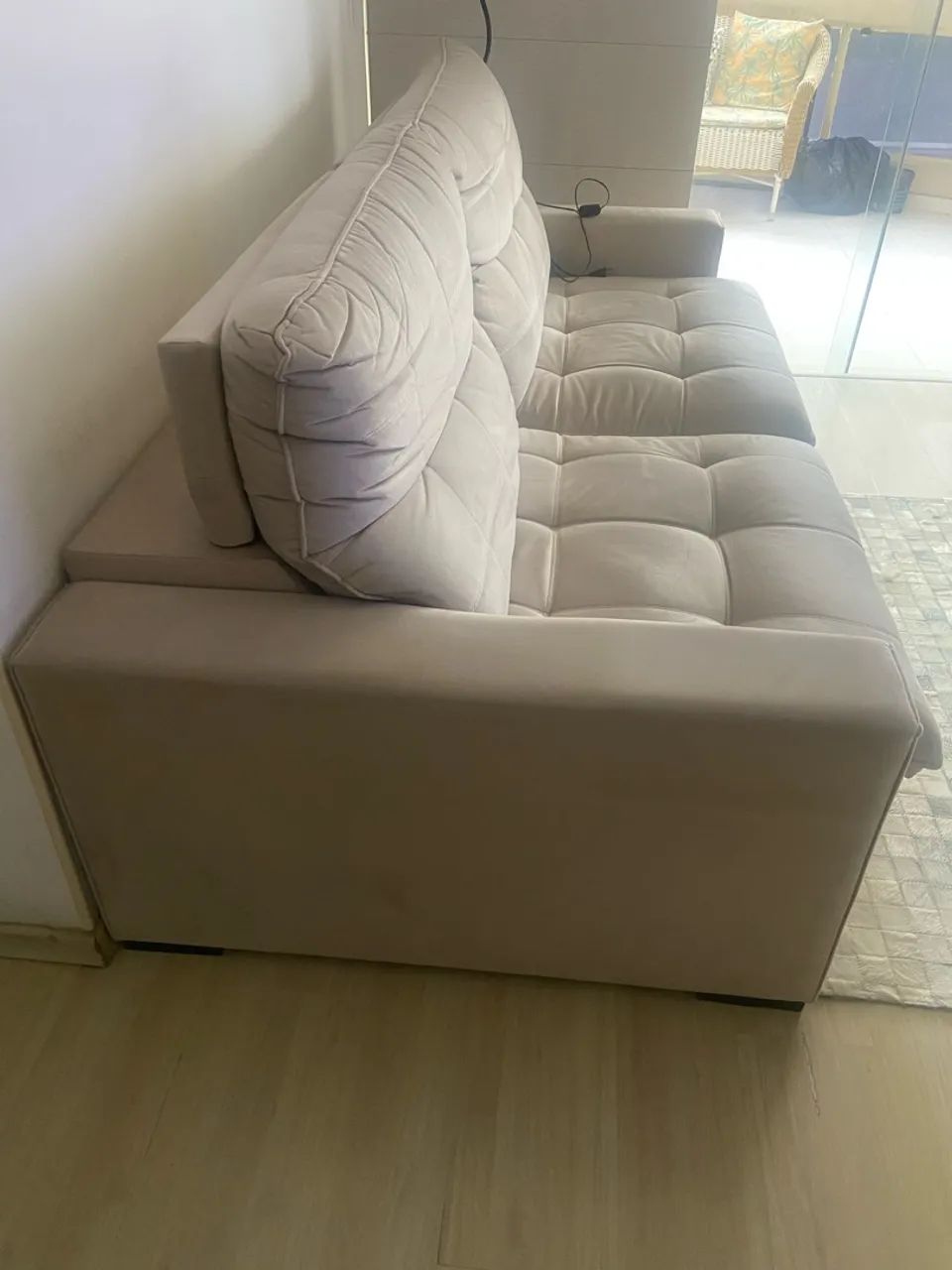 Sofá retrátil e reclinável 3 lugares de suede  - Foto 3
