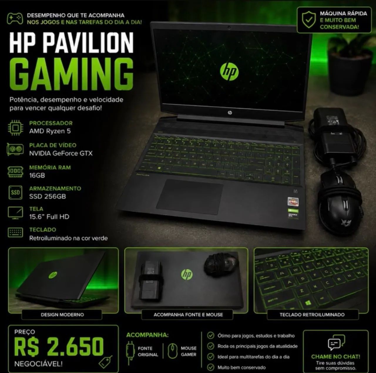 Notebook PAVILION gaming HP