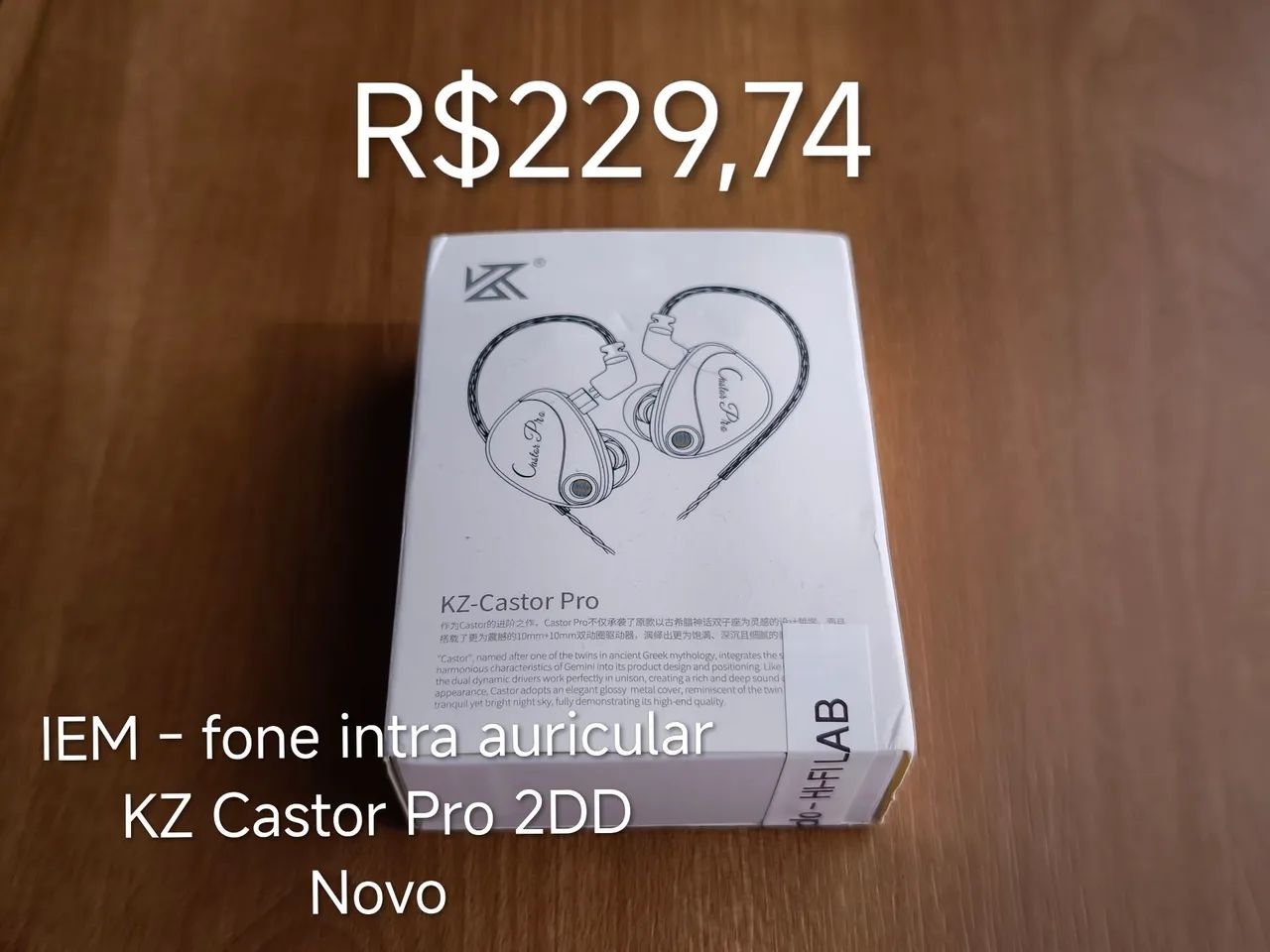 Fone KZ Castor Pro 2DD, Novo.