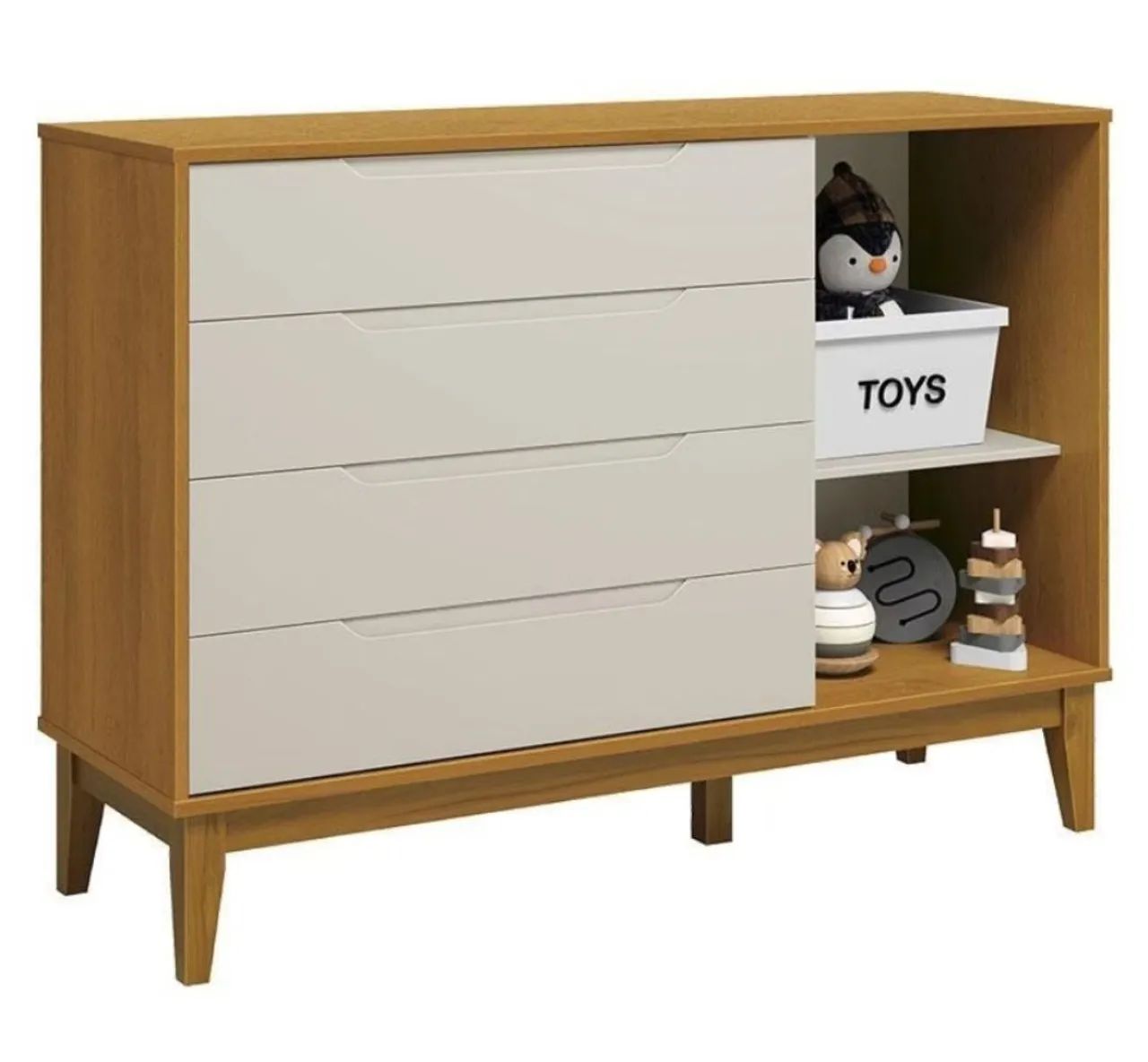 Comoda com Porta Nature Clean freijo/off White  - Foto 2