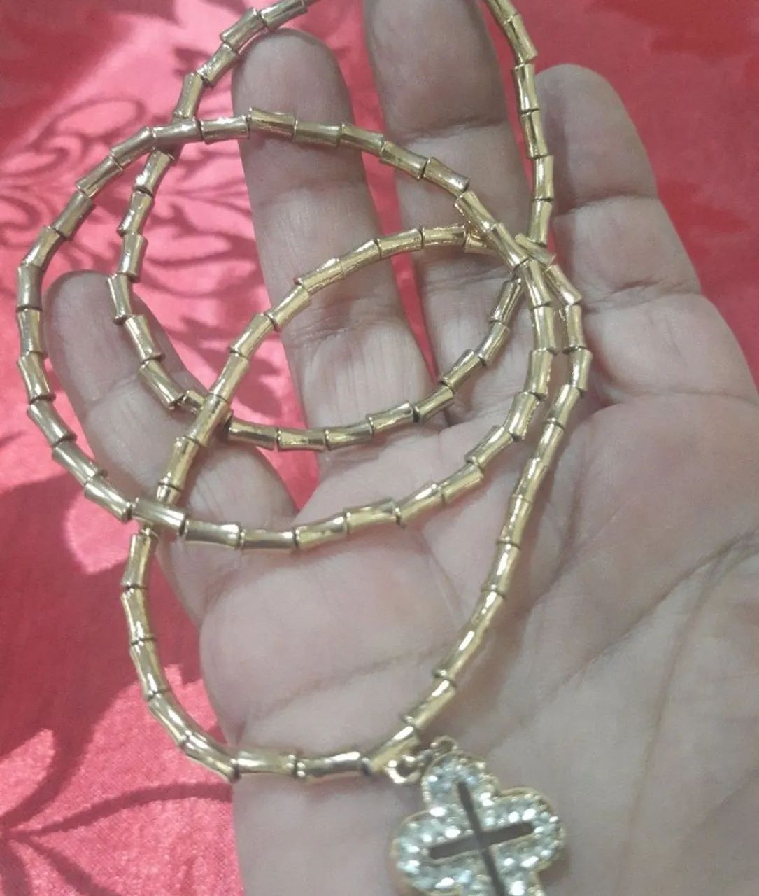 Conjunto de 3 pulseiras banhada a ouro e pingente - Foto 4