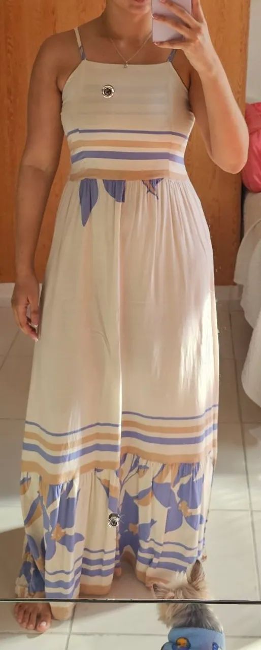 vestido longo estampado tamanho único - Foto 2