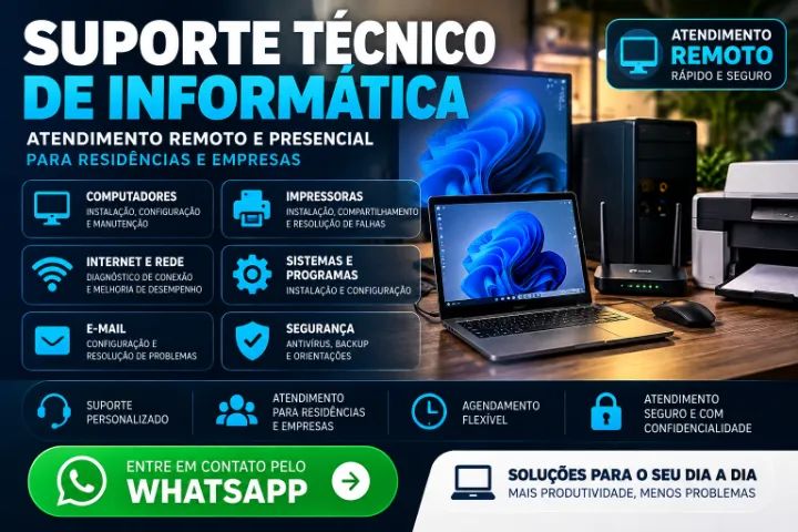 Suporte Técnico de Informática | PC, Impressora e Internet